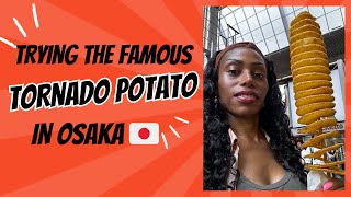 Trying the Famous Tornado Potato in Osaka  Japan Street Food Mini Vlog 🇯🇵 [upl. by Notloc500]