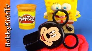 PLAYDOH Mickey Mouse Set With SpongeBob HobbyKidsTV [upl. by Eizzo]