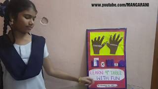 MATHS WORKING MODEL MATHS Tlm  easy way to TEACH 9 th table [upl. by Ahseinar]