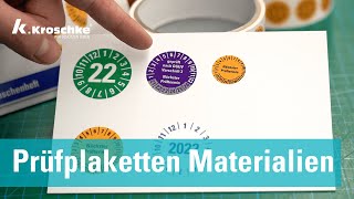 Prüfplaketten Materialien  kroschkecom [upl. by Petracca602]