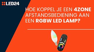 Hoe koppel je een 4 zone afstandsbediening aan een RGBW led lamp [upl. by Blackwell]