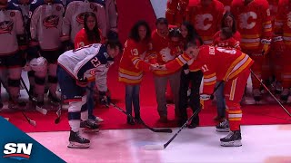 Flames Hold Emotional Ceremony For Johnny And Matthew Gaudreau [upl. by Havener]