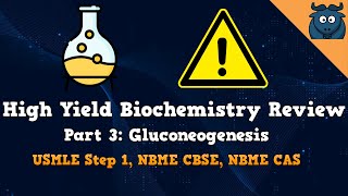 High Yield Biochemistry Review Part 3 Gluconeogenesis USMLE Step 1 NBME CBSE and NBME CAS [upl. by Georgina]