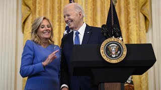 Jill Biden rushes over to rescue confused Joe talking to another woman [upl. by Maddalena524]