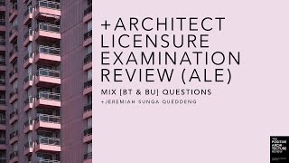 ARCHITECT LICENSURE EXAMINATION ALE REVIEW PRACTICE QUESTIONS [upl. by Ayalat]