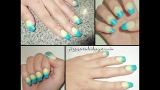 Unhas decoradas com sombra de olhos  Ombre Nail [upl. by Emmalyn3]