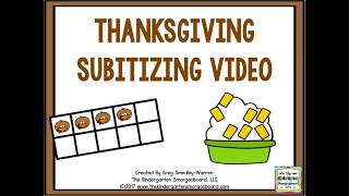 Thanksgiving Subitizing Video Slow Version [upl. by Tremayne]