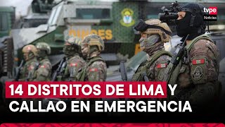 Paro de transportistas Gobierno oficializa el estado de emergencia en 14 distritos de Lima y Callao [upl. by Aisatsanna]