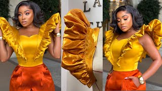 DIY Stylish Ruffled Puff Shoulder Detail  Puff Ruffle Tutorial [upl. by Enial]