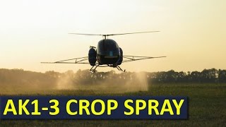 Light utility helicopter  kit АК13 Experimental crop spraying equipment [upl. by Turino]