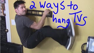 2 ways to hang TV on wall mount into stud and drywall review [upl. by Marks852]