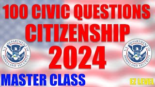 USCIS 100 Civics Test 2024 Questions and Answers Random Order for US Citizenship Interview amp Test [upl. by Gee]