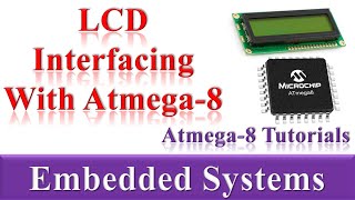 17LCD interfacing with Atmega8  8bit mode  17Atmega8 Tutorials In Hindi  Embedded Systems [upl. by Ettenirt]