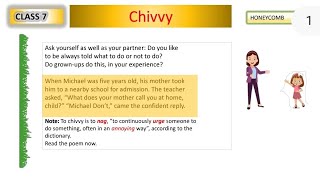 chivvy poem explanation english class7 [upl. by Aerdnahs64]