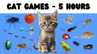 Cat Games Compilation 5 HOURS  Cat Entertainment with Mice Eagle Birds Fly Spiders [upl. by Camp]