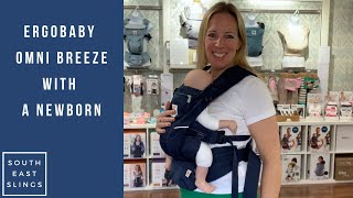 Ergobaby Omni BreezeDream with a newborn  crossed straps [upl. by Dyolf]