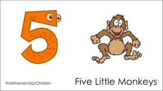 Five Little Monkeys Jumping on the Bed Song Numbers Counting Songs 15 to Kids Children Kindergarten [upl. by Atirys]