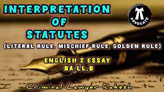 INTERPRETATION OF STATUTES IN TAMIL INTERPRETATION OF STATUTES BY GLANVILLE WILLIAMS [upl. by Ethel]