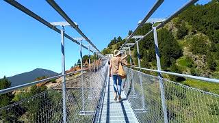 Pont tibétain spectaculaire à visiter en Andorre dans la paroisse de Canillo utilisé en été [upl. by Mulcahy]