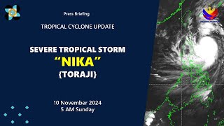 Press Briefing Severe Tropical Storm NikaPH Toraji at 5 AM  November 10 2024  Sunday [upl. by Yenalem833]