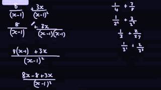 Core 3  Algebraic Fractions 1  Adding and Subtracting  A2 A Level Maths Edexcel C3 [upl. by Alieka238]