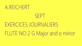 A Reichert 7 Exercices Journaliers Op 5 Flute no 2 G Major and e minor [upl. by Karwan]