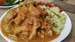 Бефстроганов из куриной грудки  ВКУСНЫЙ УЖИН ЗА 30 минут [upl. by Eldwin]