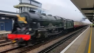 46100 Royal Scot on the Golden Arrow railtour at Ashford International [upl. by Eletnahs]