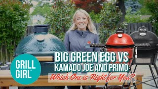 Big Green Egg vs Kamado Joe and Primo  Which one is Right for You  GrillGirl Robyn Lindars [upl. by Oigroig]