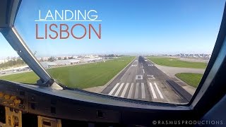 COCKPIT Airbus A320 Landing in Lisbon Airport [upl. by Doowle]