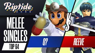 Q vs Reeve  Melee Singles Top 64  Riptide 2022  Doctor Mario vs Marth [upl. by Quenna]