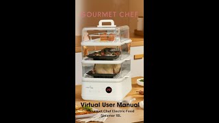 Gourmet Chef Electric Food Steamer 18L  Virtual User Manual  How to use [upl. by Ayekam]