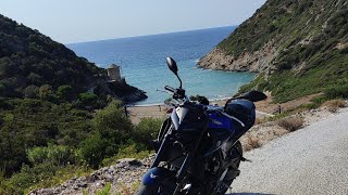 Riding in Alonissos island with yamaha MT03 Episode 1 [upl. by Atteuqaj]