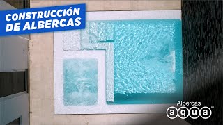 Construcción de piscina con CASCADA LAMINAR  Albercas Aqua [upl. by Phelgon]