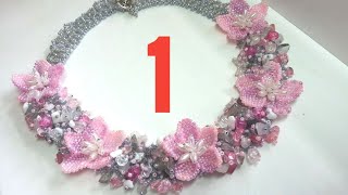 SAKURA Beaded NecklaceNecklaceBeaded NecklaceКолье из бисера и бусин САКУРАКак сделать колье1 [upl. by Edmea]