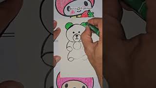 Menggambar boneka panda ukulele music song christmas cover drawing art [upl. by Adnauqahs]