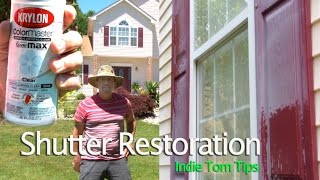 Plastic Shutter Painting without removing shutters using clear coat spray [upl. by Jasen]