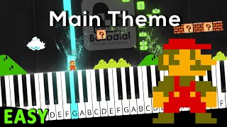 Super Mario Bros  Overworld Theme  EASY Piano Tutorial [upl. by Boylan103]