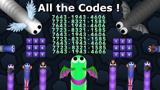 NEW 9 CODES Slitherio  ALL CODES Slitherio WINGS  How to get the codes  AI 70k Happy Christmas [upl. by Nyladnarb282]