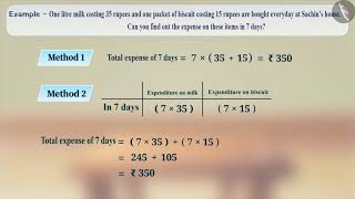 Distributive Property of Whole Numbers  Part 23  English  Class 6 [upl. by Tor]