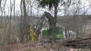 Deere 753J Feller Buncher Working [upl. by Walston]