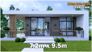 Modern House Design  72m x 95m Design with Swimming pool [upl. by Melamie]