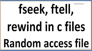 random accessing to file in c  fseek ftell and rewind HINDI [upl. by Paten272]