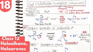 18 SN1 Reaction mechanism Nucleophilic Substitution Haloalkane class12 organic chemistry neet [upl. by Luna930]