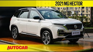 2021 MG Hector and MG Hector Plus 7 seater walkaround  First Look  Autocar India [upl. by Ecyt]