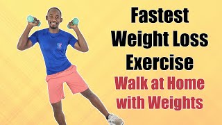 FASTEST WEIGHT LOSS EXERCISE  40 Minute Aerobic Walk at Home Exercise with Weights [upl. by Fenwick]