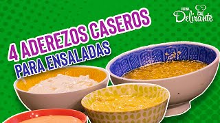 4 Recetas de aderezos para ensaladas  Cocina Delirante [upl. by Atsugua]