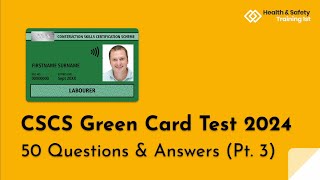 CSCS Green Card Mock Test  50 Essential Questions amp Answers Part 3 [upl. by Plato]