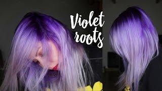 HOW TO VIOLET ROOTS OMBRE TUTORIAL  LILAC HAIR [upl. by Lener]