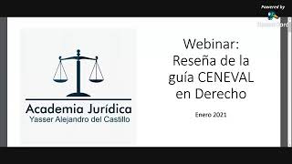 1er webinar Reseña de la Guía Ceneval en Derecho ⚖️ [upl. by Tillinger]